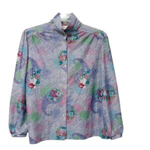 VTG Lady Devon floral stripes long sleeve top